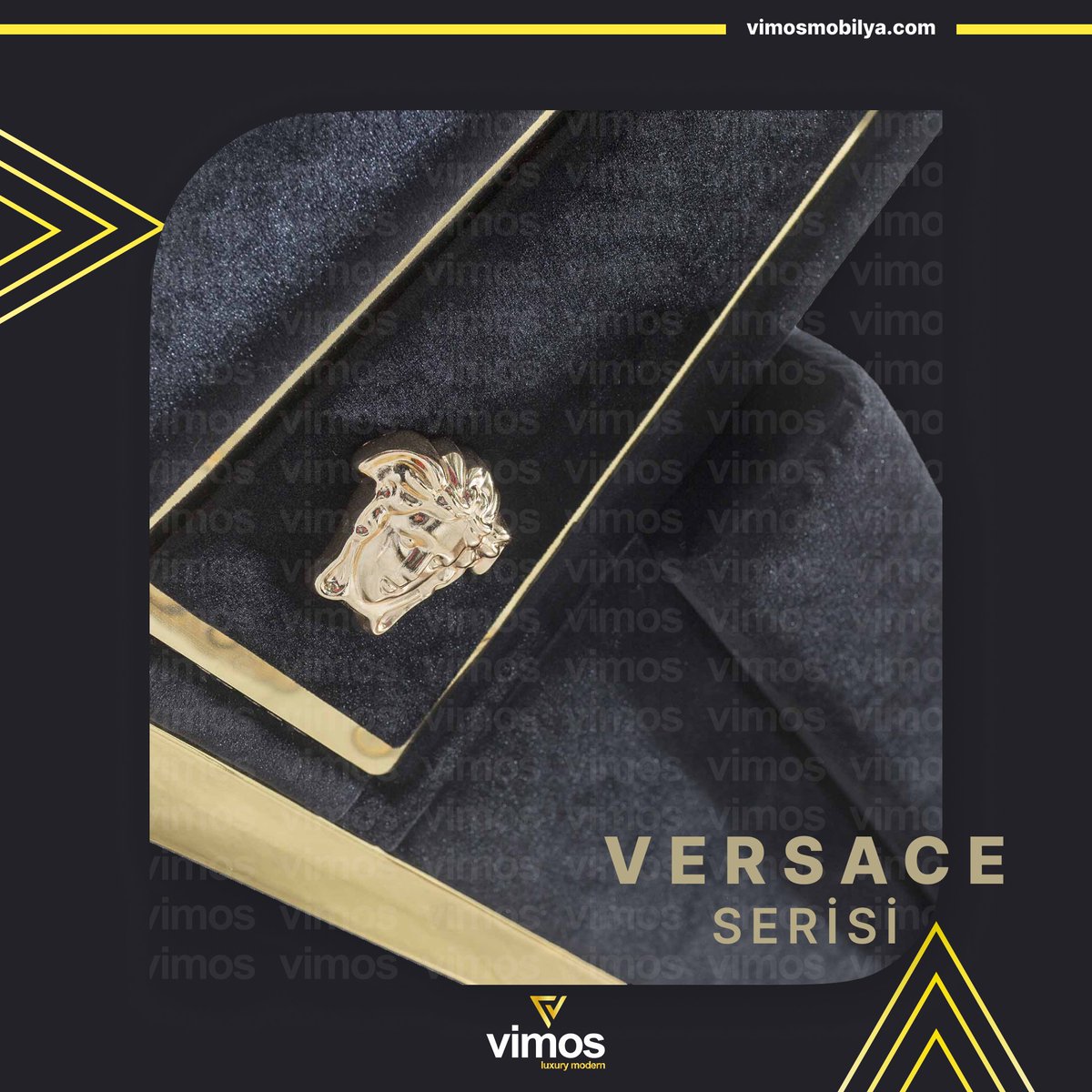 VimosMobilya's tweet photo. Zarafetin sırrı nedir? Versace Serisi, şık görünümü ve eşsiz konseptini sizlere sunuyor. Göz alıcılığın ve elegantlığın sırrını Vimos’la hissetmeye hazır olun.

 #Mobilya #Furniture #Rahat #Luxury #Decoration #Luxuryfurniture #Luxurydesign https://t.co/OoCysWw3FZ