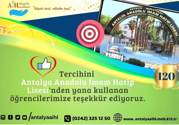 Güzide eğitim ve öğretim yuvamız okulumuza hoşgeldiniz.
Tercihini bizden yana kullanan öğrencilerimize ve velilerimize teşekkür ederiz.