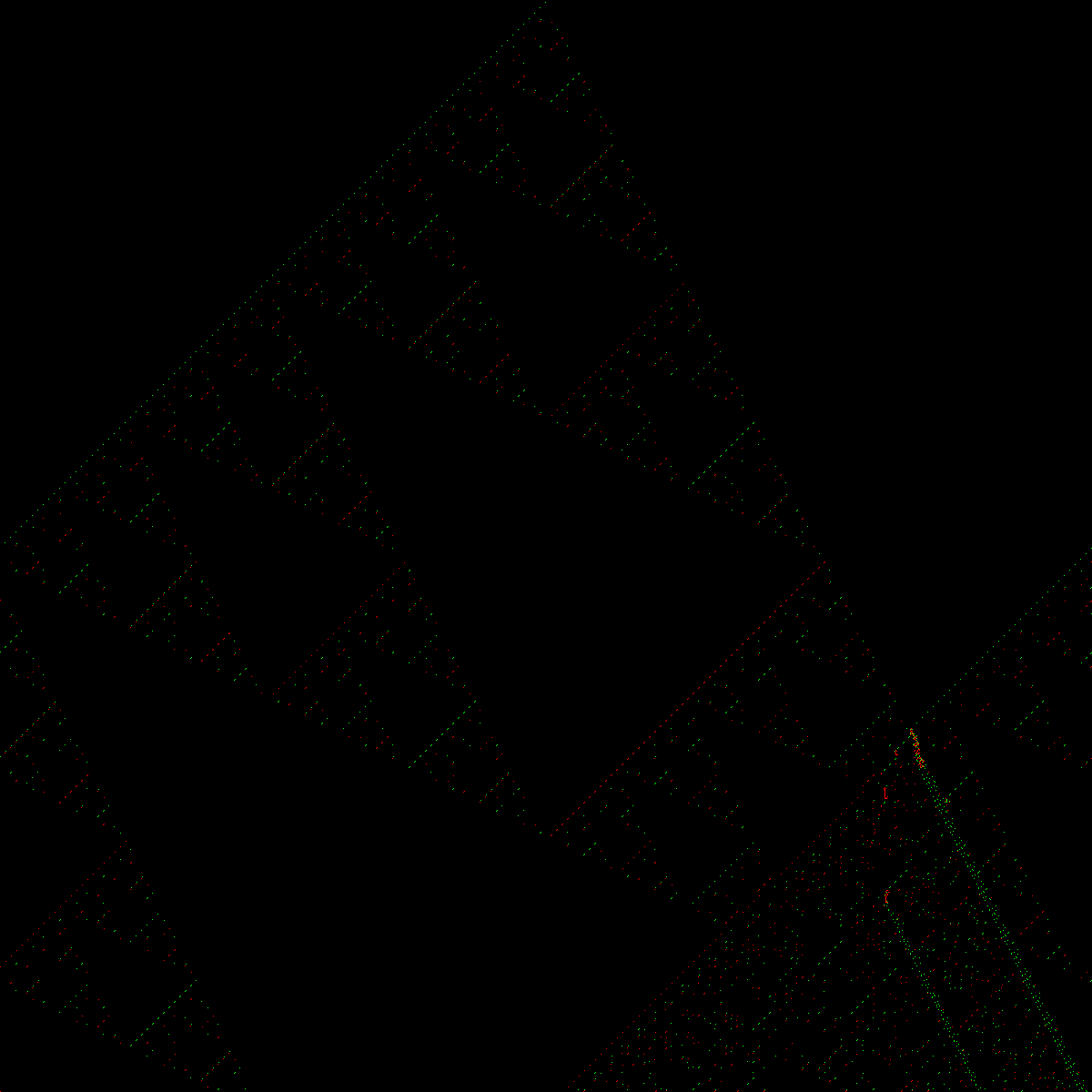 1Hassium's tweet image. #Processing #cellularautomaton #セル・オートマトン
3状態1次元CA