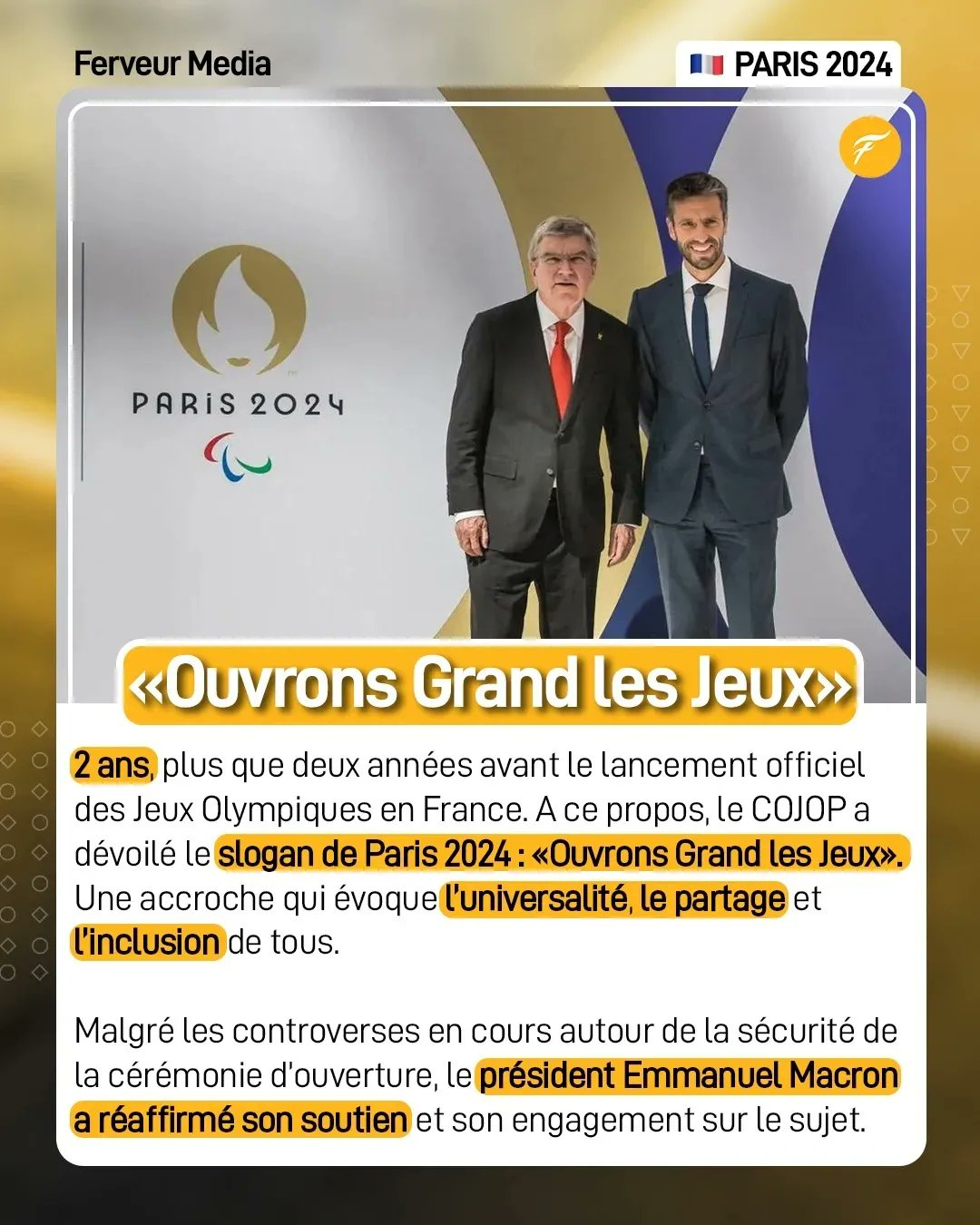 Paris 2024 dévoile son slogan « Ouvrons grand les Jeux »