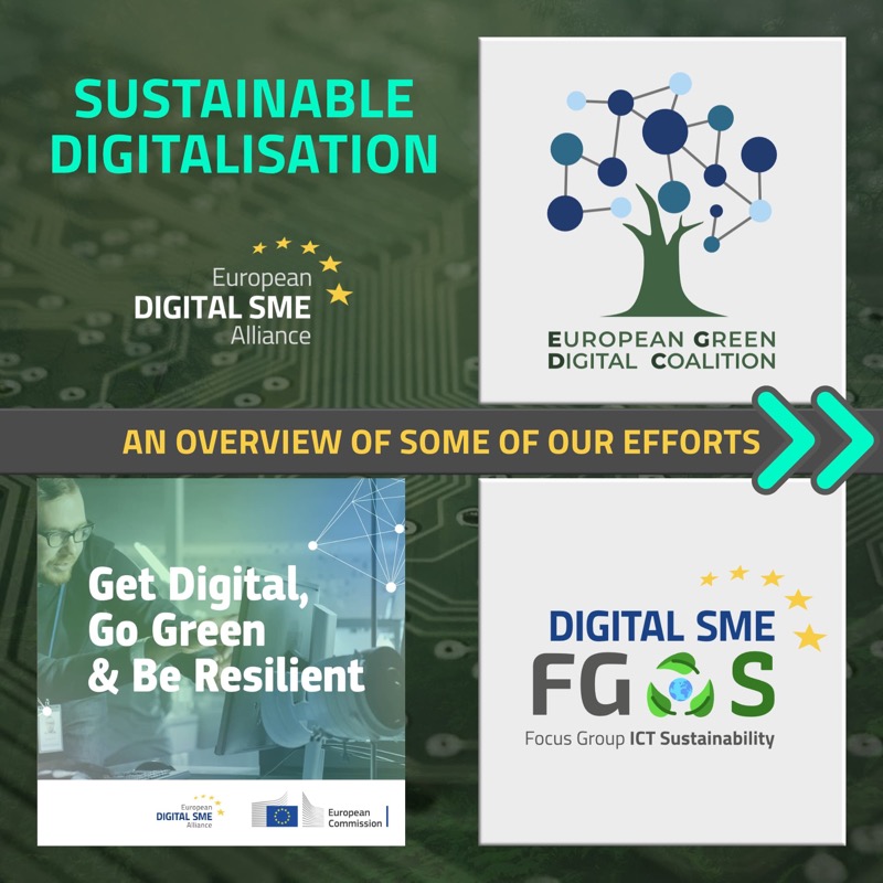 EUdigitalsme's tweet photo. We believe in the innovative potential of #SMEs for #SustainableDigitalisation.

Our action points:
🟩#GetDigitalEU, Go Green💡digital solutions for energy independence
🟩Focus Group #Sustainability
🟩@GDCoalition bringing innovators together.

More info: https://t.co/OZf9kKeOwz