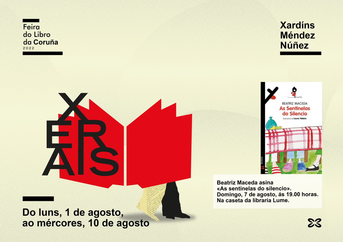 🎉📚 Temos moitos encontros coas autoras na Feira do Libro da Coruña. HOXE, 7 de agosto:

✍️19.00 horas. Beatriz Maceda asina 'As sentinelas do silencio' na caseta de Lume. 

<a href="/LibrariasGal/">Librarías de Galicia</a>