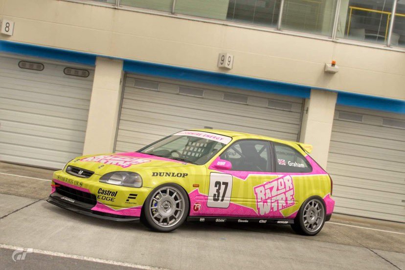 F56_Ethan's tweet image. Very happy to be running this @Razorwireenergy livery tied with @SimRigsUK in the @TMLeague_ Civic Type R cup for the next two races! 

A strong showing of both organisations commitment to taking over their respective markets!