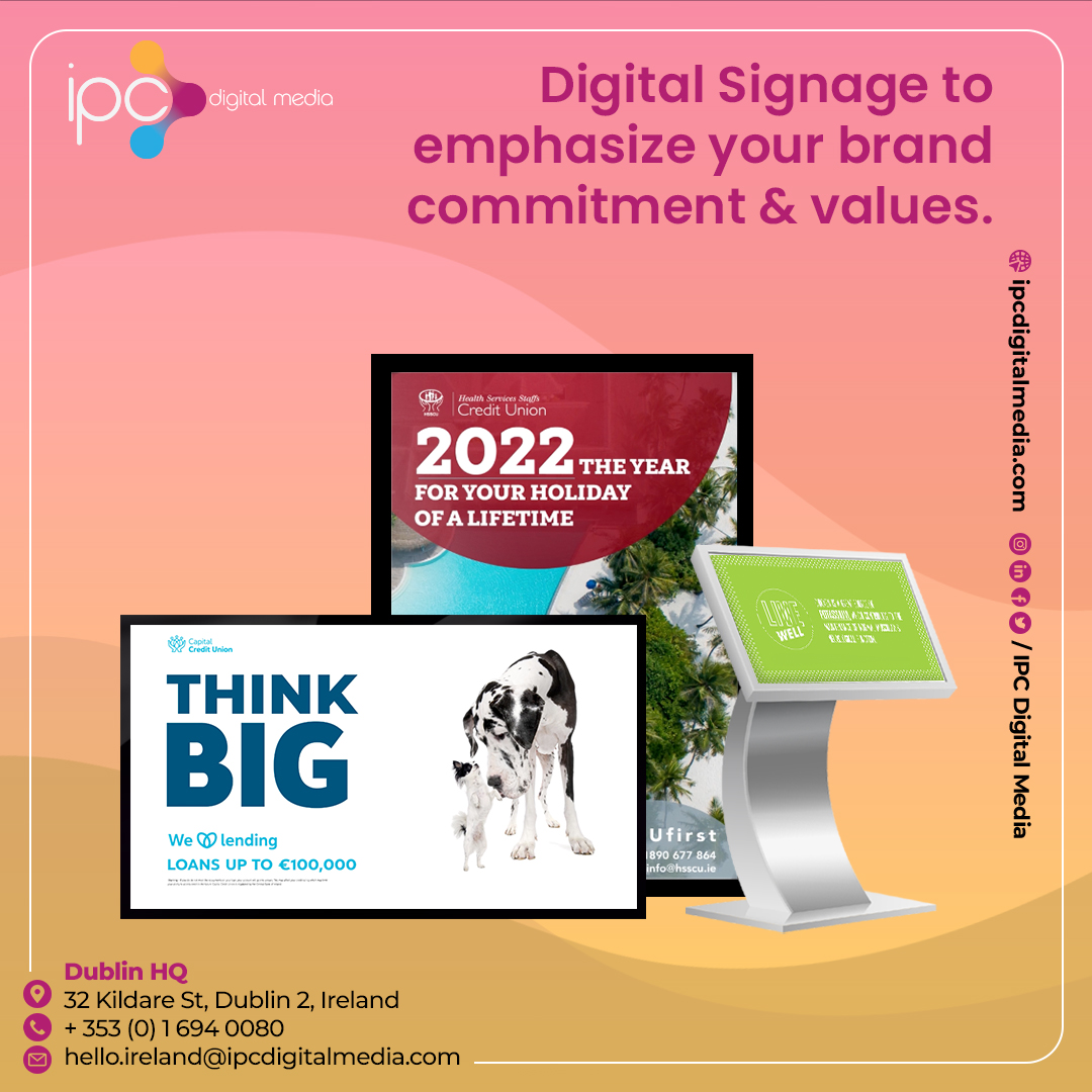 ipcdigitalmedia's tweet photo. Digital Signage to emphasise your brand commitment &amp; values. Visit https://t.co/vAVUzQKpYx for all your Digital Solutions! 

#digitalsignage #corporatesignage #digitalsignagesolutions #videowall #digitalboard #digitaladvertising #touchscreen #interactivescreens #dooh #audiovisua https://t.co/aPAMObbAwN