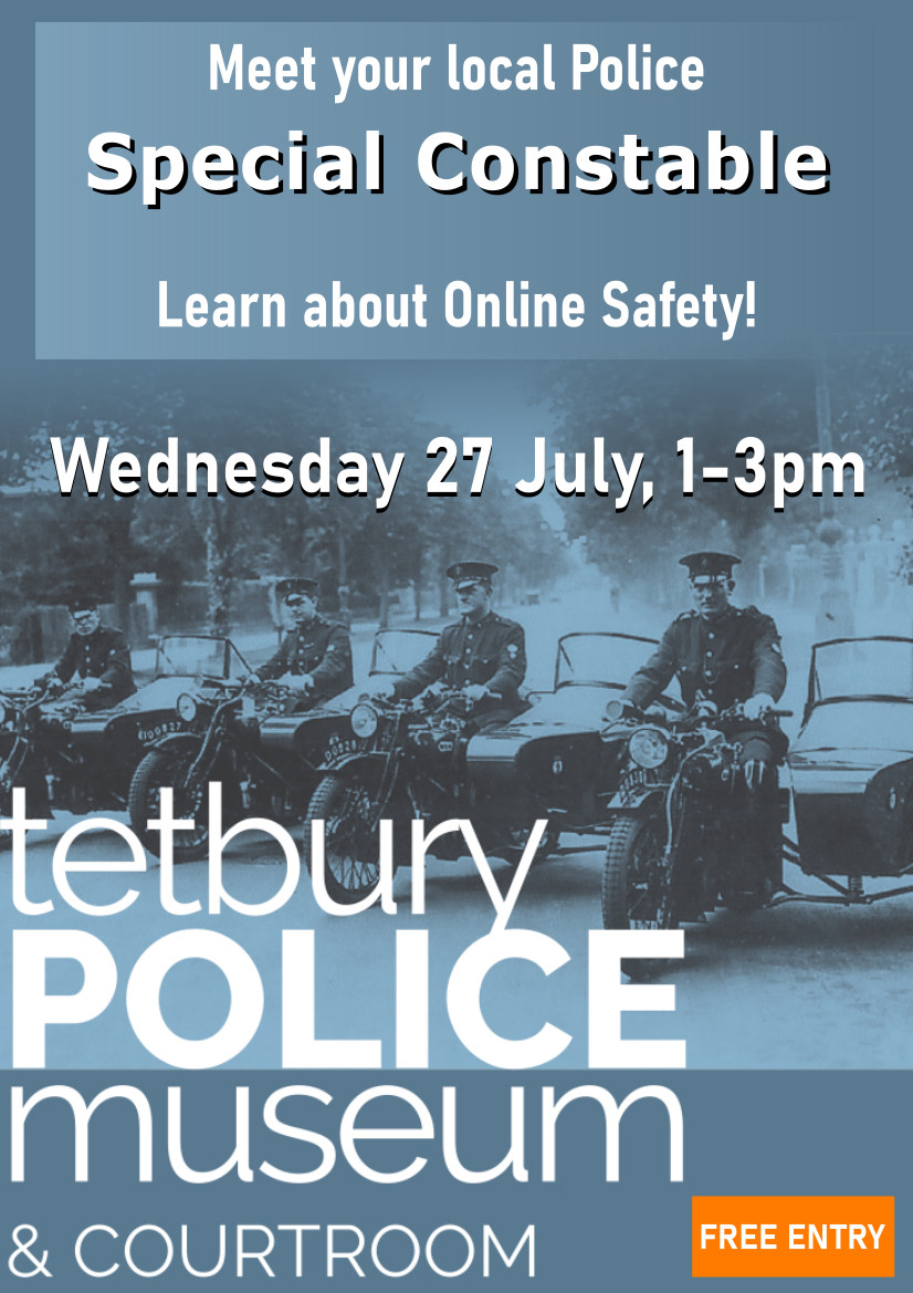 Looking for something to do with the kids this afternoon?  Interested about volunteering opportunities in your town?  Stop in to the museum where we have 
 activities for children and learn about what our volunteers do in the museum #gloucestershireconstabulary #visittetbury