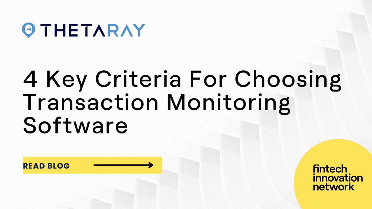 Today's blog comes from <a href="/ThetaRayTeam/">ThetaRay</a> who share the key criteria organisations should consider when selecting transaction monitoring software. Have a read below ⬇️fintechinnovationnetwork.com/insights/blogs…