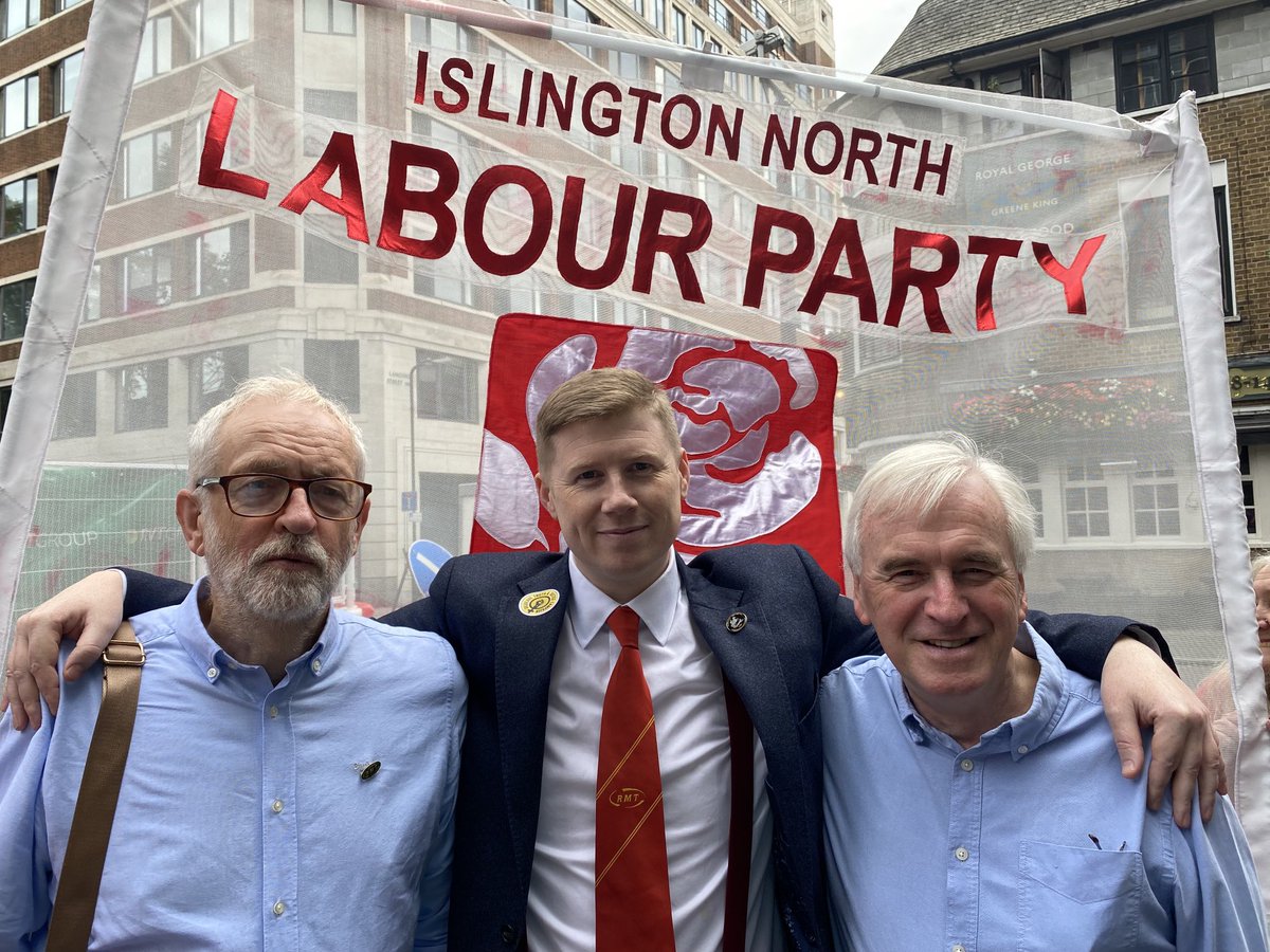 Jeremy Corbyn (@jeremycorbyn) on Twitter photo Great to join Eddie Dempsey, <a href="/johnmcdonnellMP/">John McDonnell</a> and members of <a href="/IslingtonNorth/">Islington North Labour Party</a> on the <a href="/RMTunion/">RMT</a> picket line at Euston this morning to show my support for striking rail workers!
#SupportRailWorkers Great to join Eddie Dempsey, <a href="/johnmcdonnellMP/">John McDonnell</a> and members of <a href="/IslingtonNorth/">Islington North Labour Party</a> on the <a href="/RMTunion/">RMT</a> picket line at Euston this morning to show my support for striking rail workers!
#SupportRailWorkers
