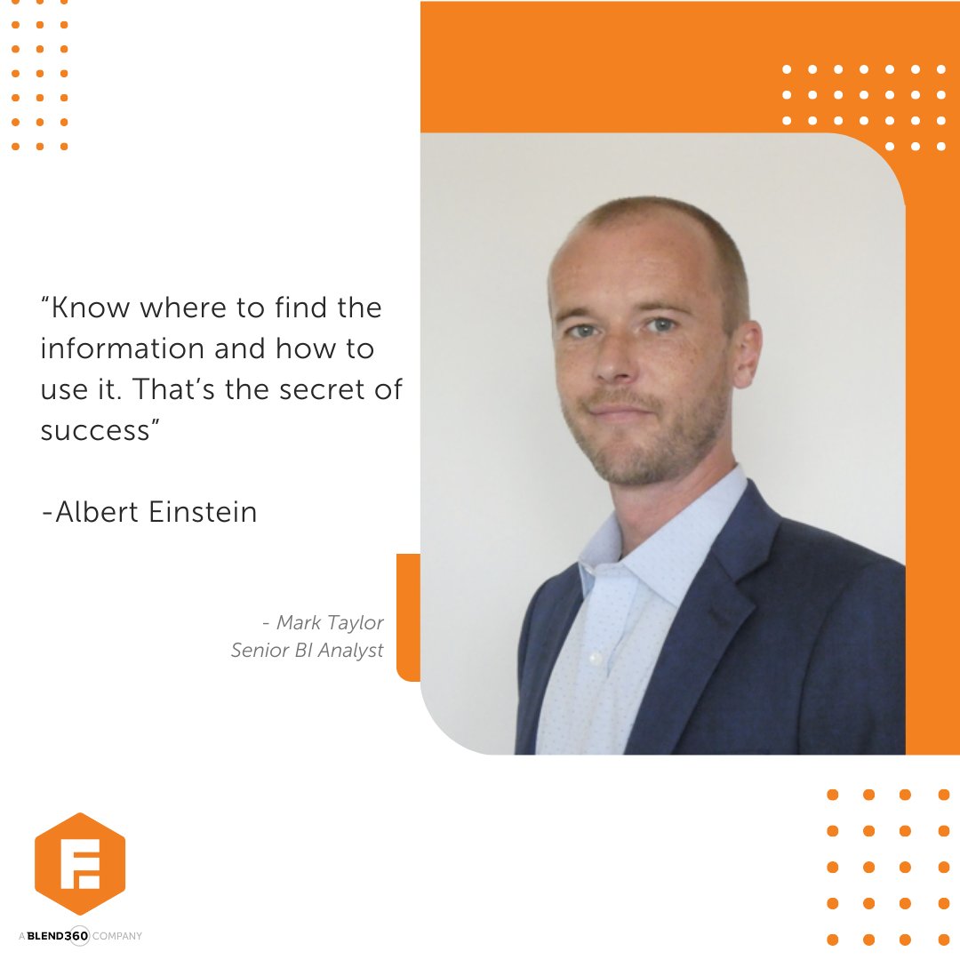 Meet Mark Taylor, our Senior BI Analyst!
 
Information without insights and understanding is standalone data.

Resultantly, Mark believes in and enjoys giving clients understanding, and the ability to make informed decisions.

#Expert #Information #Insights #Solutions