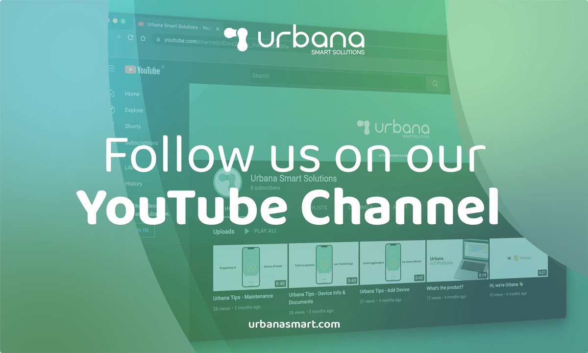 Hey, we’re on YouTube 🎉

Follow us to find out all the tips about Urbana’s IoT platform and Toolkit mobile app 🙌

Click on “subscribe” and activate the bell to stay up-to-date on upcoming videos 😉

Visit now
👉🏻 bit.ly/3S3TNlV