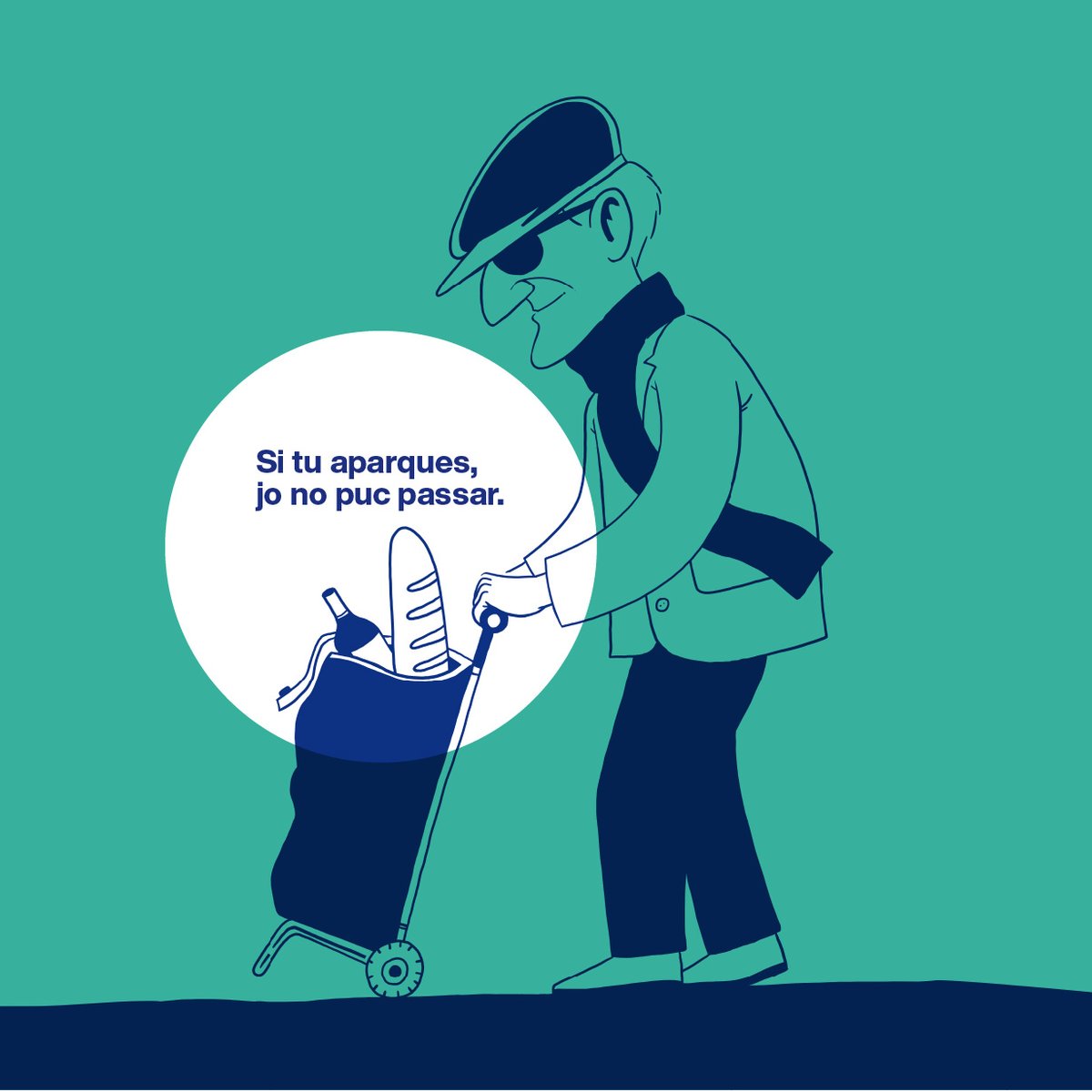 ajmediona's tweet photo. Aquest avi ho té clar... "Si tu aparques, jo no puc passar". El carrer Florenci Gustems és un carrer amb recorreguts accessibles on circular-hi tranquil·lament. Pots aparcar a l'aparcament, que tens a prop...
#noucarrer #peatons #velocitat20 #prohibitaparcar #persones #mediona https://t.co/cuC7MpdQAi