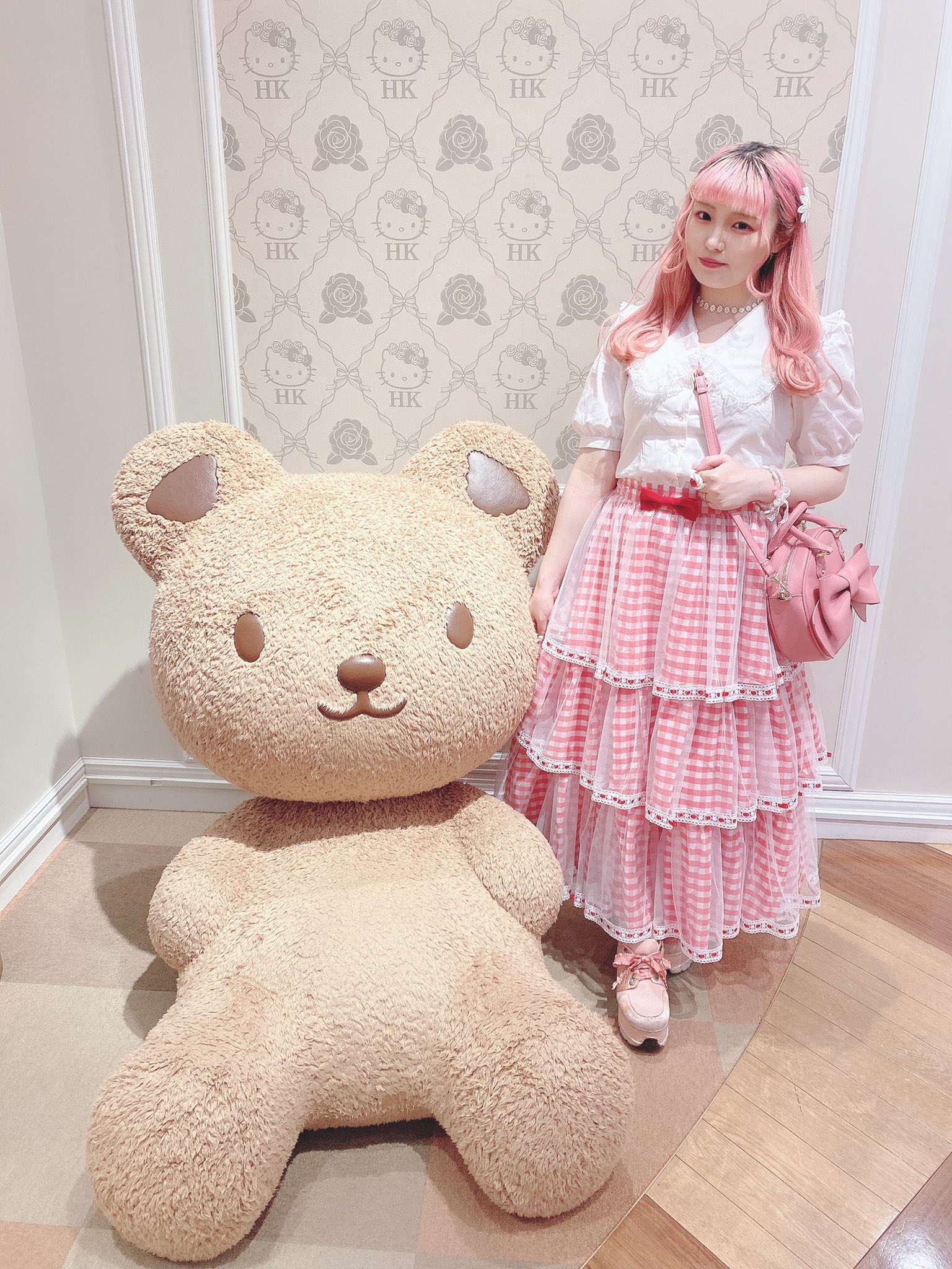 ひざ丈スカート ローズマリーソワール くま スカート