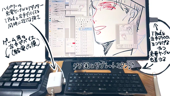 ペン設定が迷走してるのと外に持ち出すには大荷物なこと以外結構満足してるiPad周り 