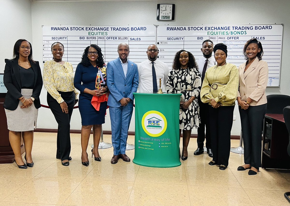 RwStockExchange's tweet photo. .@MTNRwanda outgoing CEO @mkngambi along with the incoming CEO @MapsBodibe & SEA Vice President @Yolandacuba today visited @RwStockExchange to introduce the new CEO and discuss the ongoing projects with the company.RSE management bid farewell to the outgoing CEO https://t.co/nGJit7HJxF