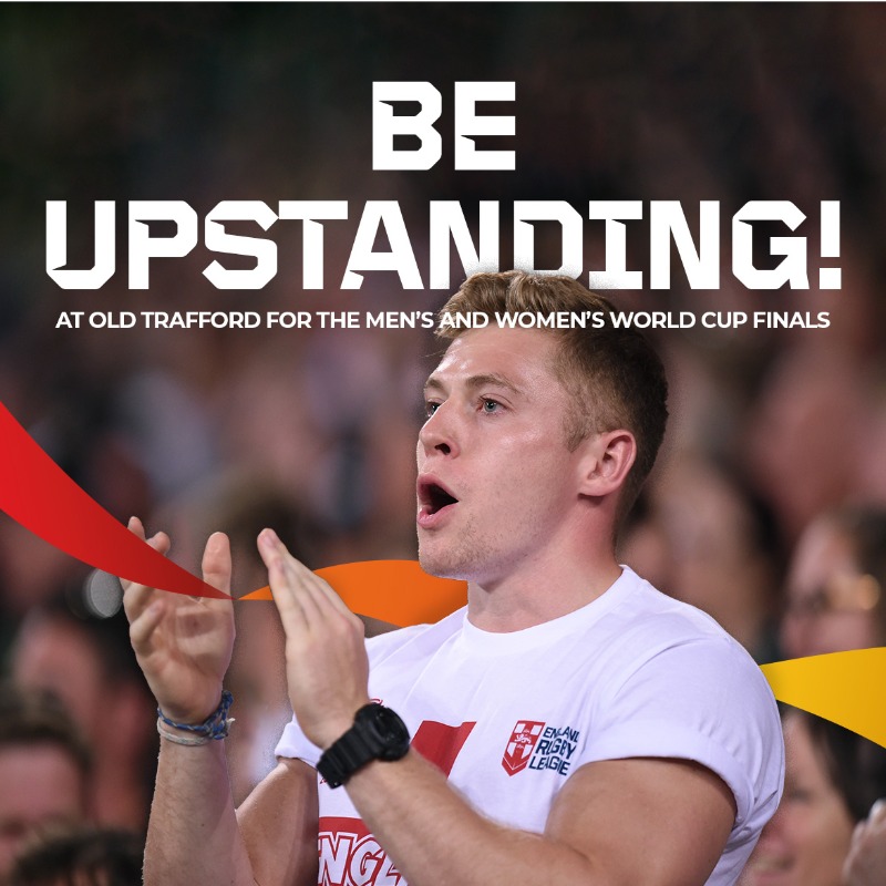 rugbyleaguewcup's tweet photo. 🙌 Stand up, if you love RL!

We are pleased to announce that there will be a designated safe standing area available for fans at this year's RLWC2021 men's and women's double header final, taking place at Old Trafford.

Find out more ⤵️
