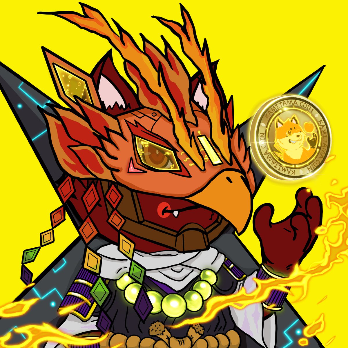 Just revealed this bad boy! Really cool art, what should I name him?

#FreeMint #KamiTama <a href="/kamitamanft/">KamiTama</a> #NFTCommmunity #web3community