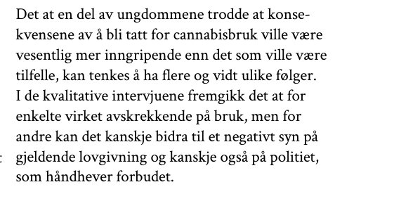 Konklusjonen i denne ett år gamle rapporten var at det var bekymringsfullt at unge trodde de ville bli straffet *hardere* enn det som var realiteten. Altså det stikk motsatte av hva som hevdes å være bekymringsfullt nå.