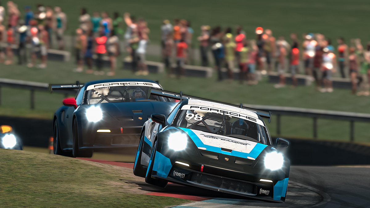 Round four of the Porsche Club Sim Racing Championship sees racers make their debut at Knockhill. The track is famous for its challenging twists and turns and ever-changing elevation. 

Join us for the live broadcast tonight from 7.45pm: bit.ly/3S7nmms