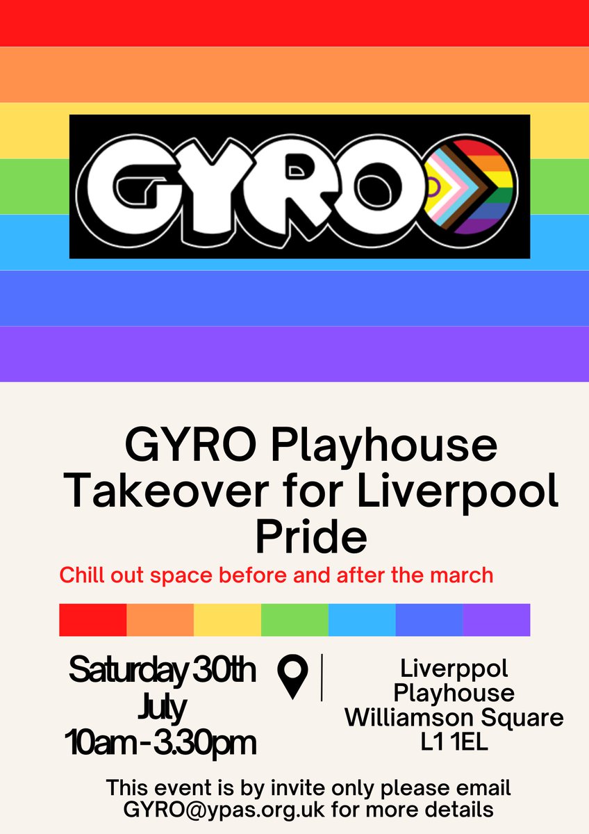 GYRO is partnering with ⁦<a href="/LivEveryPlay/">Liverpool Everyman & Playhouse theatres</a>⁩ to offer a chill out space before and after the march with Pride on Saturday! We are privileged to be getting dolled up before Pride at such a historic venue! Shout out to Frank for making it possible ⁦<a href="/YPASLiverpool/">YPAS Liverpool</a>⁩