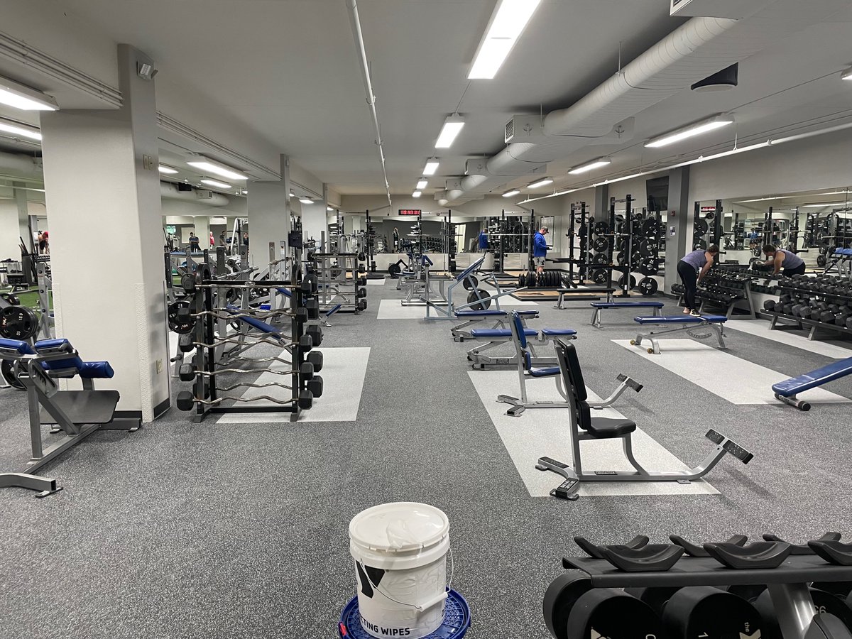 Bismarck_Y's tweet image. Huzzah! Our free weight area is open for business &amp;amp; fully operational well ahead of schedule. Way to go team &amp;amp; enjoy the nice new space members! #freeweights #newflooring #lifecenter