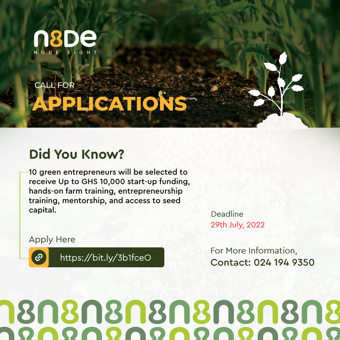 NodeEight's tweet image. The #Greencubator 2022 program is designed to support young people especially graduates to venture into farming as a full-time career. 
 
Read more about the program, eligibility, selection criteria, &amp;amp; benefits. 
bit.ly/3zBMxGy 
 
Apply Now bit.ly/3b1fceO.