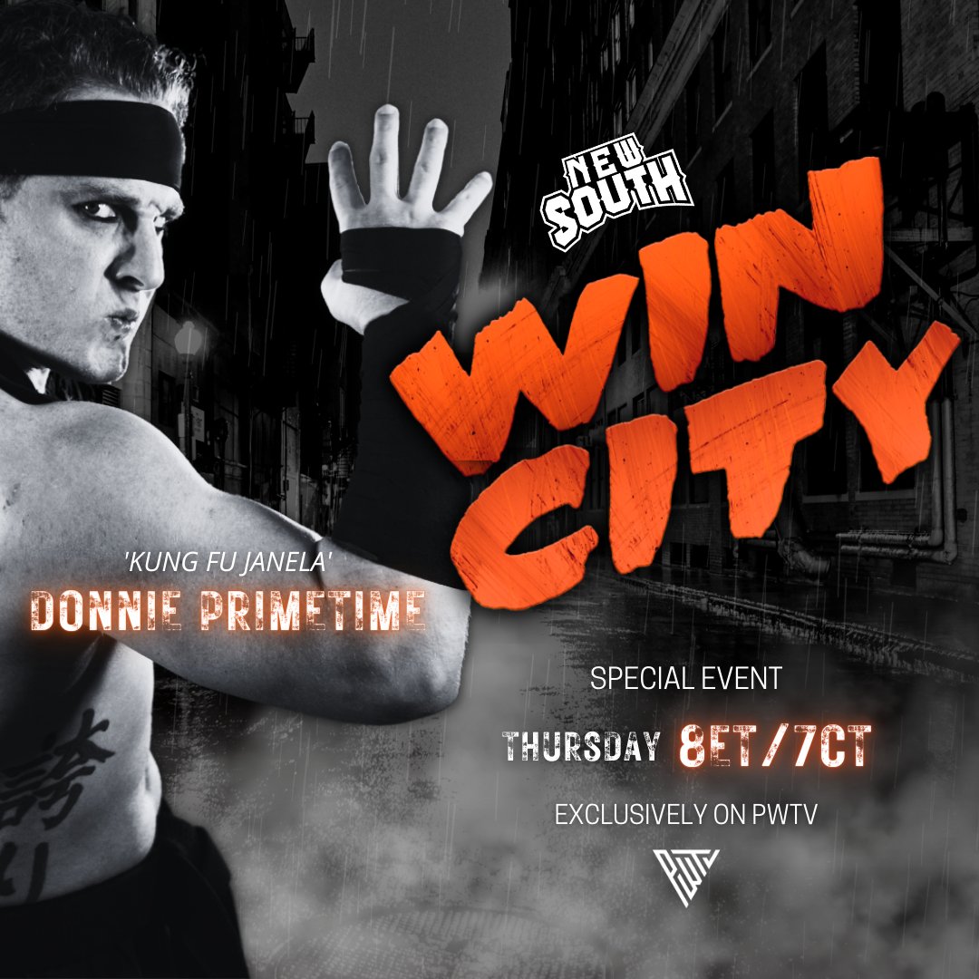 THURSDAY! Don't miss the special event from @NewSouth_PW WIN CITY - EXCLUSIVELY on PWTV!! ⭐️Thurs. 7/28 @ 8PM ET • 7PM CT ⭐️Download PWTV its FREE - solo.to/pwtv #prowrestling #wrestling #premiere #newepisode