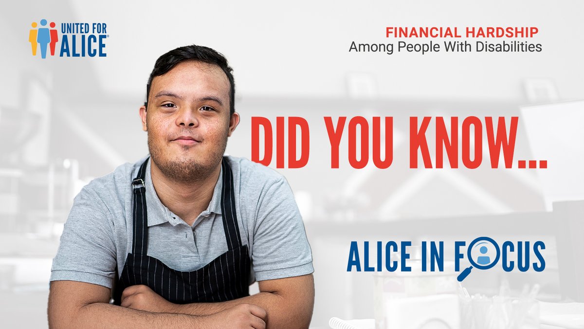 Did you know? Having a disability impacts financial status more than many other variables analyzed by #UnitedForALICE’s research, including gender & race/ethnicity. Explore financial hardship among #PeopleWithDisabilities in MI: Bit.ly/3nrmf2Z #PwD #DisCo #ALICEinFocus