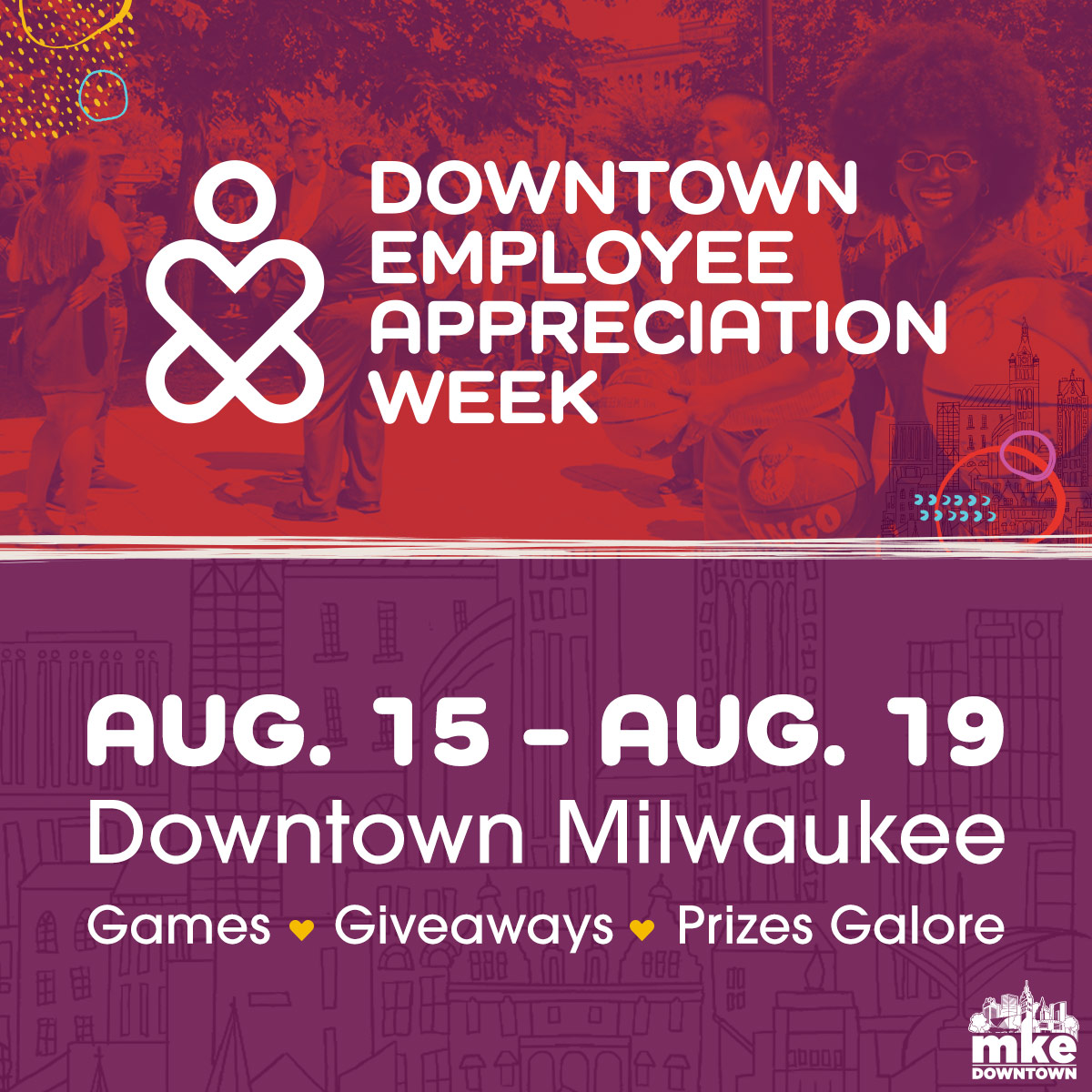 MilwDowntown's tweet photo. This year's DEAW is jam-packed! Join us Tuesday, Aug. 16 for our I Work Downtown Trivia Competition presented by @visitmilwaukee. Flex your company's intellectual muscle by registering here (REQUIRED) ⤵️
https://t.co/Bxd4d2GXyE
#mkeitback #summerinthecity #milwaukeedowntown https://t.co/L2dNLHsz4G