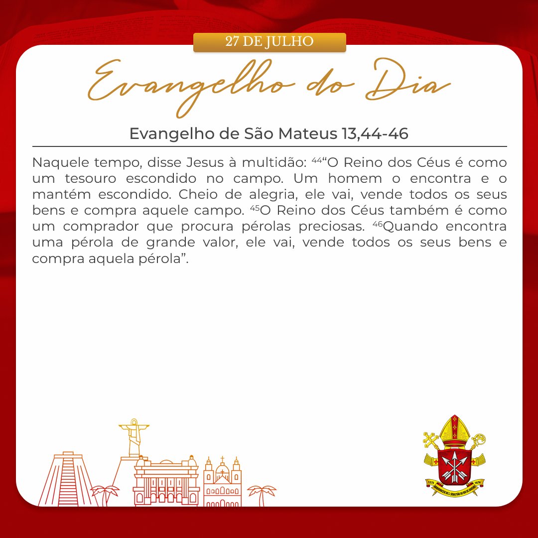 📖 | Que a palavra de Deus seja luz para cada passo dado hoje!
Vamos juntos #compartilhar a Palavra da Salvação.
#arquidiocese #arqrio #rio #igrejacatolica #evangelhododia