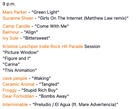 This week we previewed <a href="/sweetjuicefest/">Sweet Juice Fest</a> with <a href="/LunarYearBand/">The Lunar Year</a>'s Key Studio Session and other lineup highlights on the <a href="/wxpnfm/">WXPN</a> Local show! Plus <a href="/kleschper/">Kristine Leschper</a>'s #IndieRockHitParade session and more; listen on demand at the link and check out the setlist below. xpn.org/program/wxpn-l…