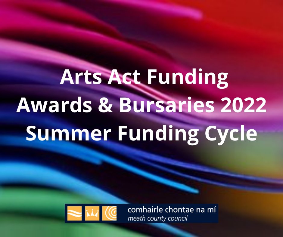 Meath County Council (@meathcoco) on Twitter photo Professional Artist Development Fund Round II
This award is intended to support Meath based professional arts practitioners
CLOSING DATE: Monday, 8th Aug 1pm - bursaries, grants & awards have moved online
More info email artsfunding@meathcoco.ie or Visit bit.ly/MCCArts Professional Artist Development Fund Round II
This award is intended to support Meath based professional arts practitioners
CLOSING DATE: Monday, 8th Aug 1pm - bursaries, grants & awards have moved online
More info email artsfunding@meathcoco.ie or Visit bit.ly/MCCArts