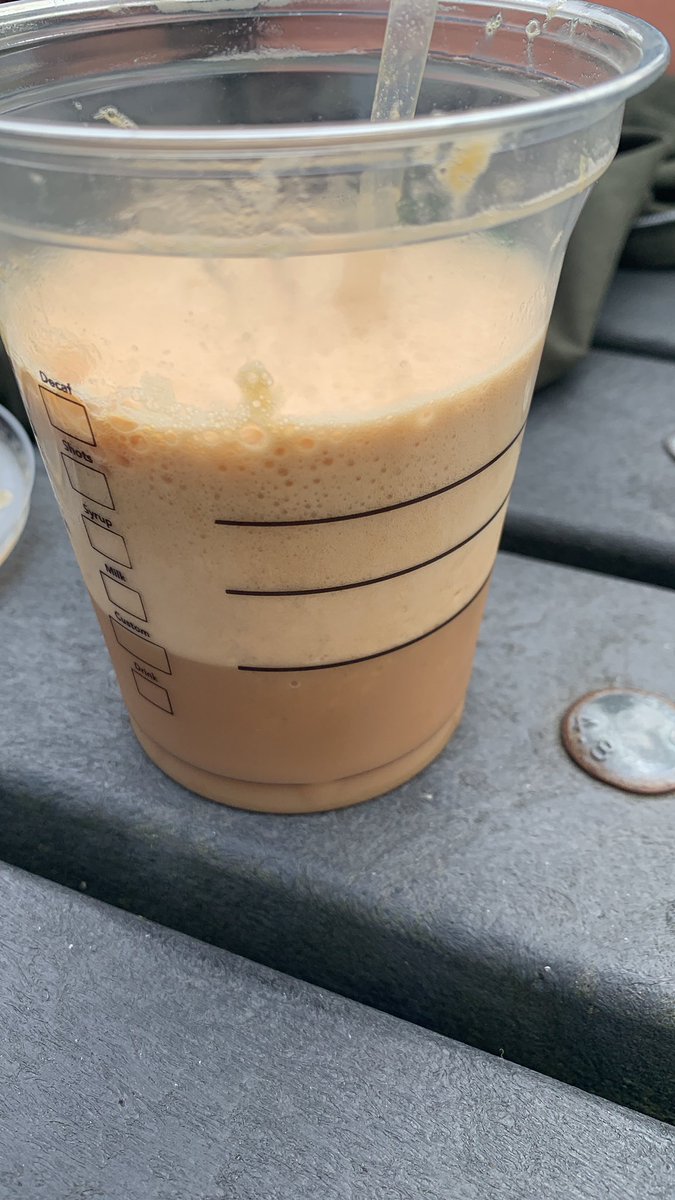 _NyanClaire's tweet photo. @StarbucksUK Ordered a frappe today and it wasn’t a frappe (see picture) and went to speak to the staff regarding this but the staff insisted that it was and wouldn’t change it and it was disgusting so ended up in the bin https://t.co/5aW8Rs8BuT