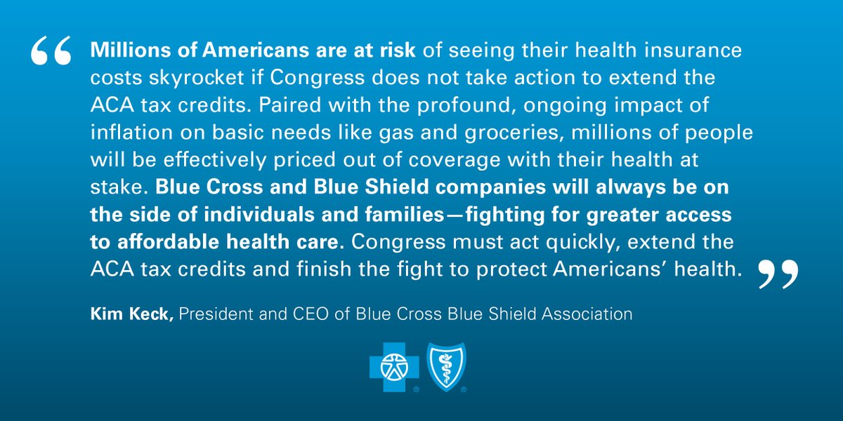Our analysis shows premium costs could rise more than 20% or even double if Congress does not extend premium tax credits. Learn more: bcbsa.co/6011j12Vb
