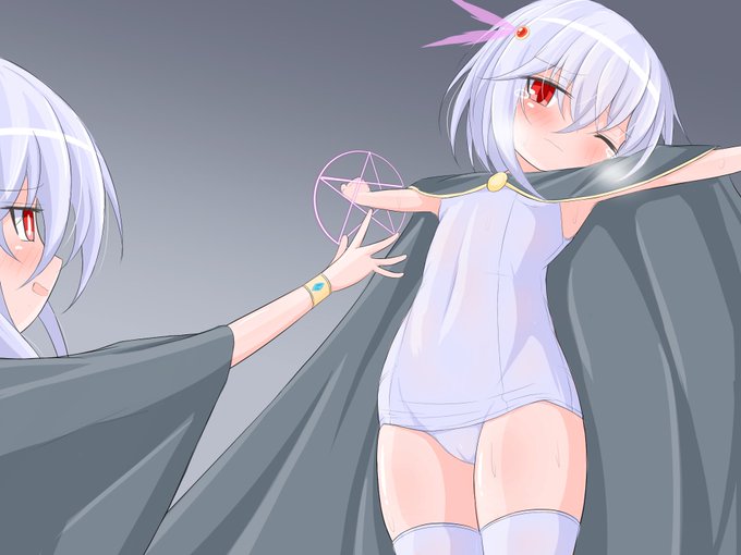 絵544号「ノエさん」
強力な魔法で自身にそっくりな少女を排除しようとしたノエ。しかし魔力を練っている最中に魔法で四肢を拘束されてしまった。手足が動かせず、魔力も乱されてしまう。そんな中少女は口を開いた。

「負けちゃった魔法少女、あなたの好きな本だとどうなっちゃうんだっけ・・・♥」 