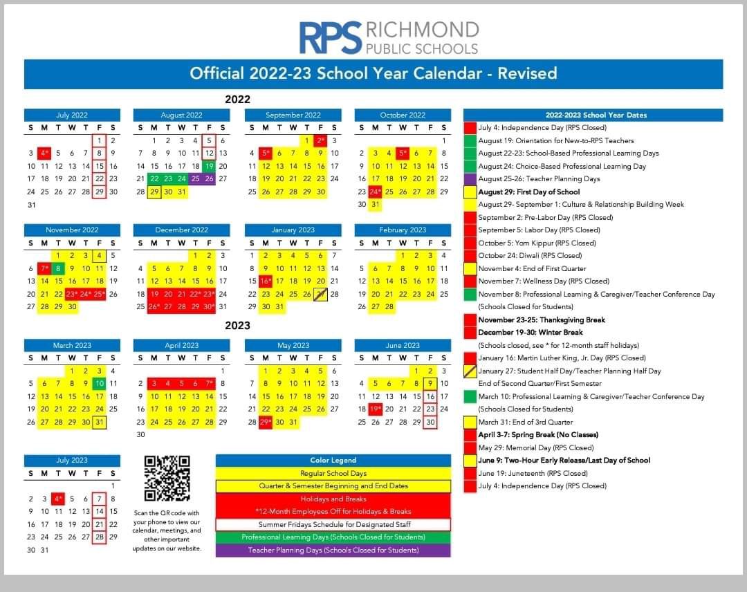 The 2022-202e3 REVISED School Year Calendar