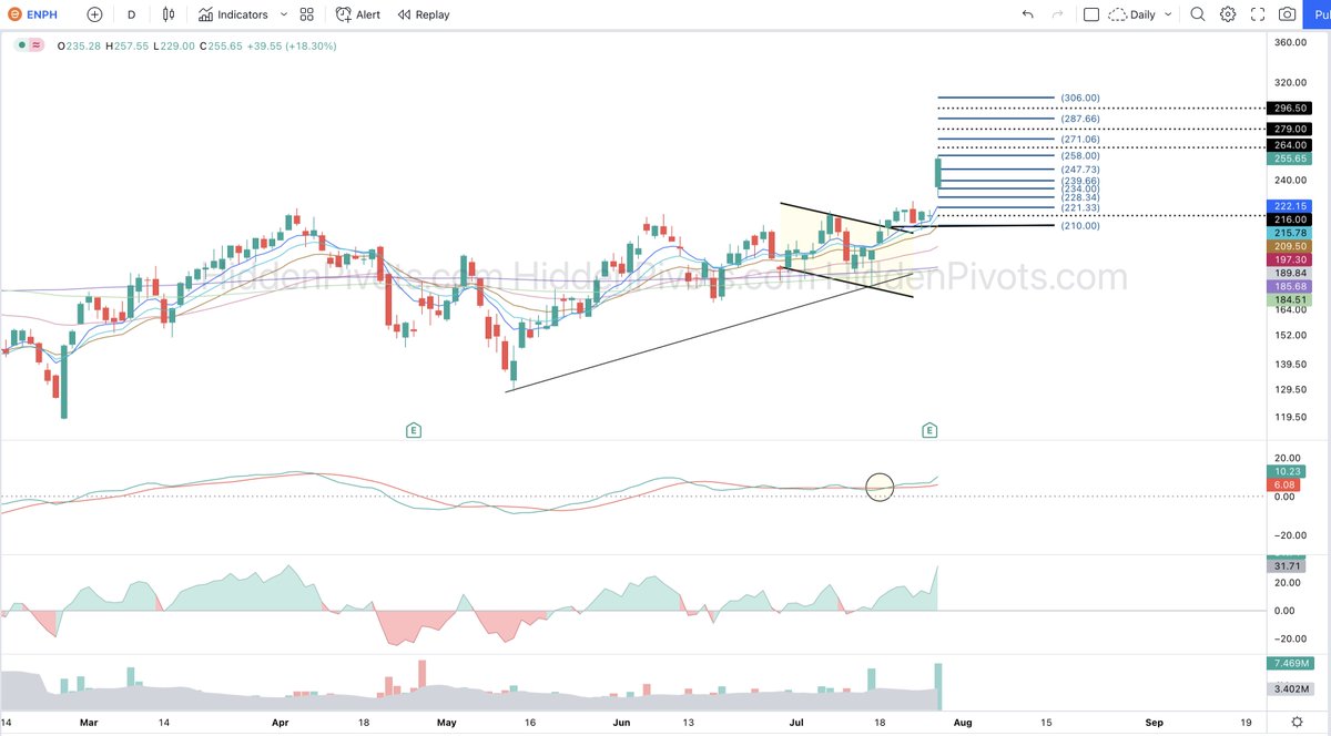 HiddenPivots's tweet image. $ENPH daily 🚀 Beast mode breakout follow through on good print and CC.
#HPchartroom