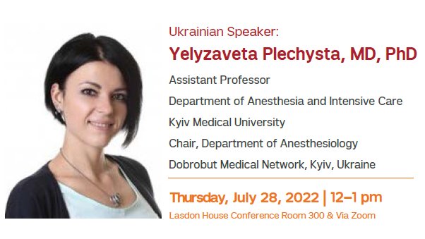 General Internal Medicine (@wcmgim) on Twitter photo Join us tomorrow for a <a href="/WCM_HMPOCUS/">WCM_HMPOCUS</a> special seminar with #Ukrainian speaker Dr. Yelyzaveta Plechysta from Dept. of Anesthesia/Intensive Care in Kyiv, #Ukraine! She will present on, "Healthcare During Wartime: From European Capitol to War Zone in 72h." <a href="/aevansDHM/">Arthur Evans</a> <a href="/TanpingWong/">Tanping Wong</a> Join us tomorrow for a <a href="/WCM_HMPOCUS/">WCM_HMPOCUS</a> special seminar with #Ukrainian speaker Dr. Yelyzaveta Plechysta from Dept. of Anesthesia/Intensive Care in Kyiv, #Ukraine! She will present on, "Healthcare During Wartime: From European Capitol to War Zone in 72h." <a href="/aevansDHM/">Arthur Evans</a> <a href="/TanpingWong/">Tanping Wong</a>