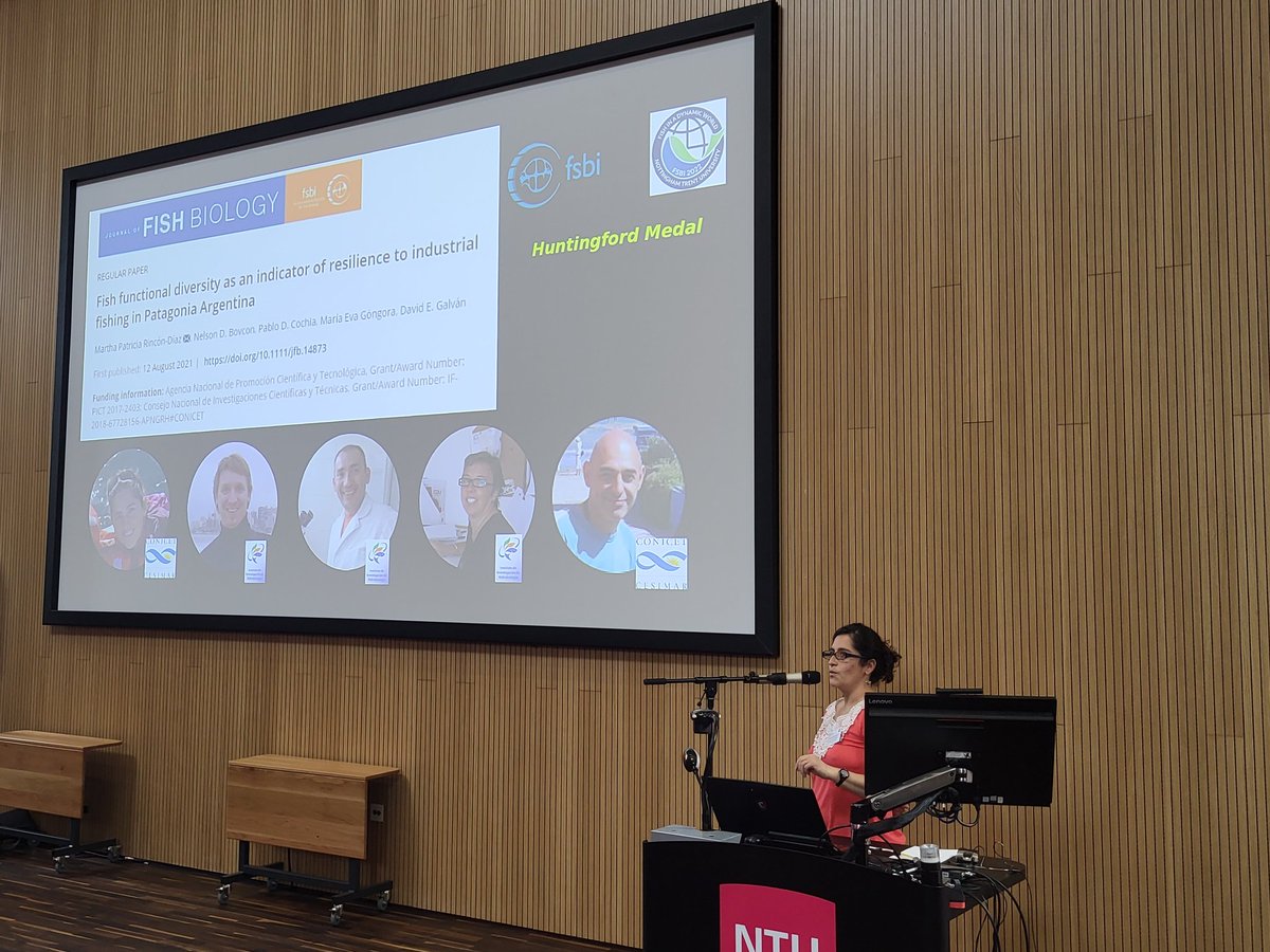 TheFSBI's tweet photo. We now hear from Dr Martha Patricia Rincón-Díaz, this year's Huntingford medal winner! She talks to us about her award winning publication, identifying functional changes &amp; the resilience of fish communities to fishing. Open access in #JFB!  https://t.co/3MQtpbtGx5 #FSBI2022 https://t.co/TKQOnADGSQ