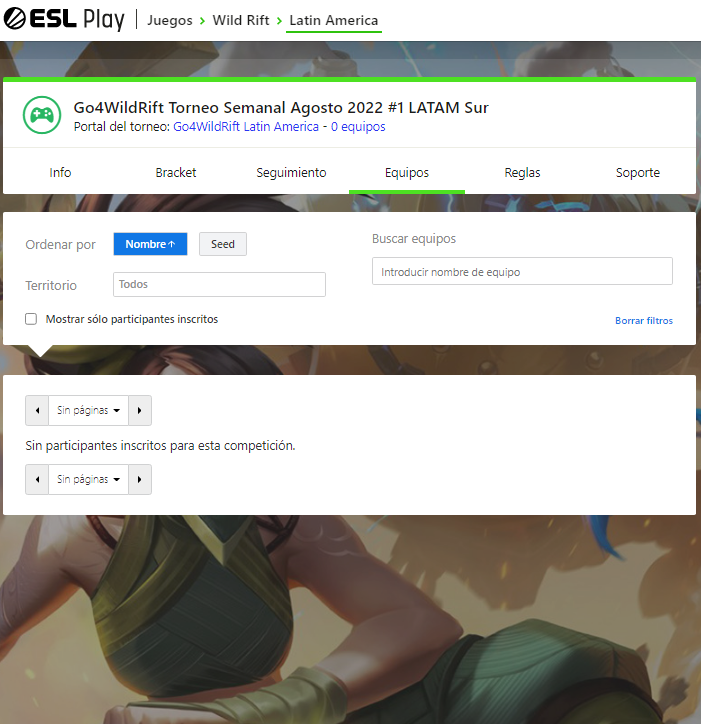Me da mucha tristeza ver estas situaciones en la Region estamos a 5 días de iniciar un torneo importante de WildRift en LATAM y el interés de los equipos en LAS es nulo y en LAN es mínimo, nos quejamos que no hay torneos y cuando los hay no participamos.