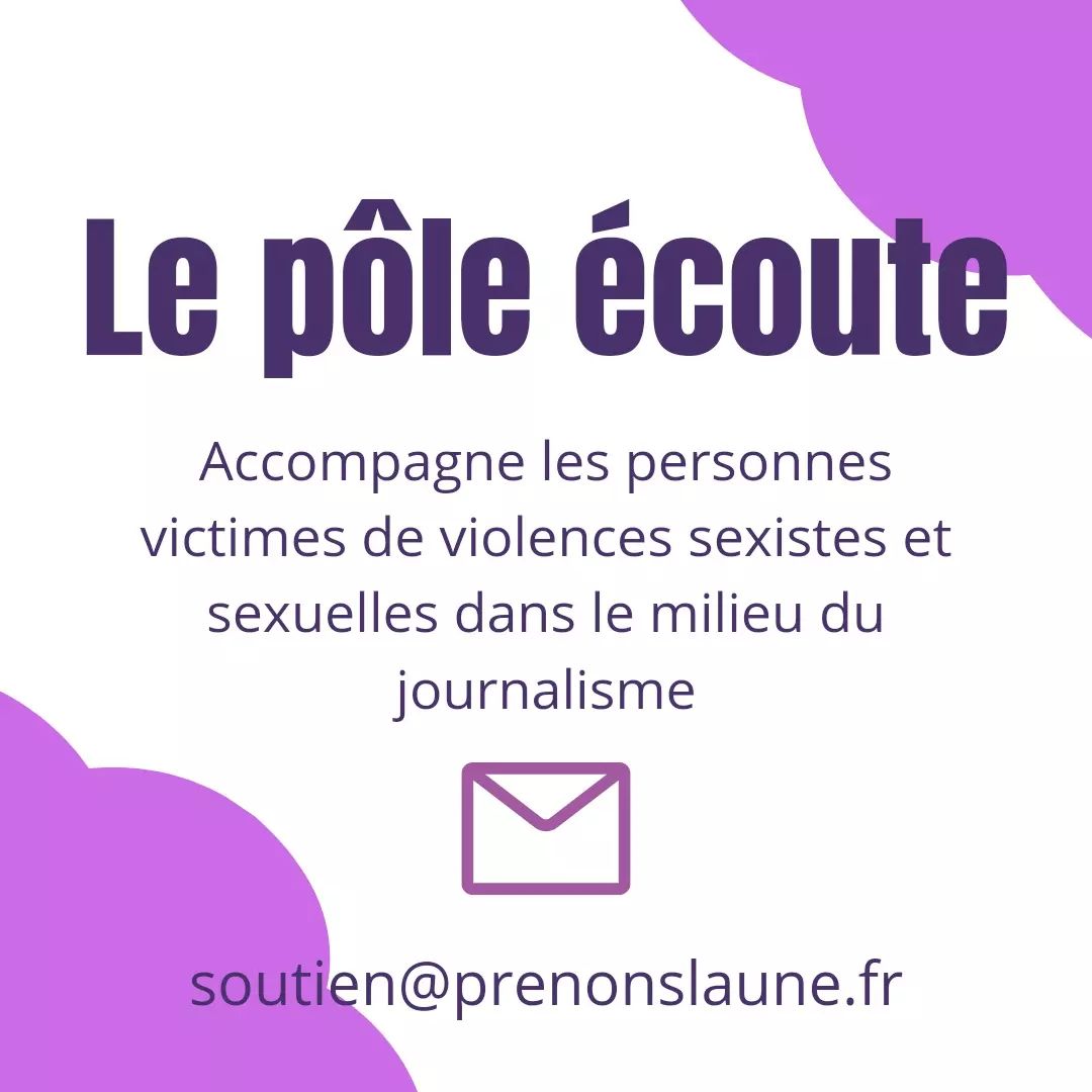 Rappel utile :

Si vous avez été victime de violences sexistes et/ou sexuelles dans le milieu du #journalisme, et que vous cherchez de l'aide, des consœurs de l'association <a href="/Prenonsla1/">Prenons la une</a> peuvent vous écouter et vous aider

Vous pouvez écrire à soutien@prenonslaune.fr

RT appréciés