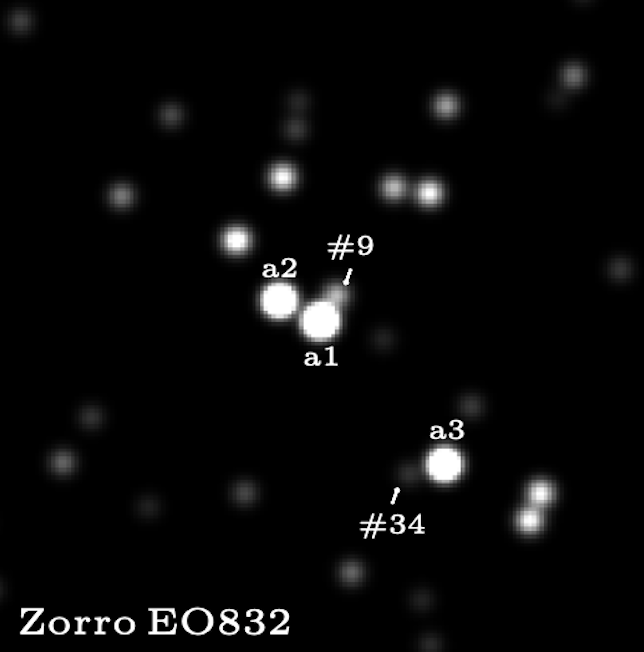 chrisinembra's tweet photo. Core of R136 in 30 Doradus with speckle imaging from Gemini South by @astroquackers et al. https://t.co/V7M2wfR1AY; R136 a1 is most massive star known with past estimates of ~250-300 Msun, they find ~200 Msun thanks to a clearer view of pesky #9 #starsarestillinteresting https://t.co/l7W1Vwui4s