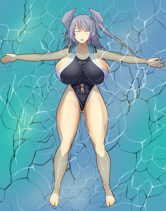 艦これのScamp(巨大娘)描いてみました
海に浮かびながら寝ている絵です
お腹の上にいるのは提督です
#巨大娘 #giantess 