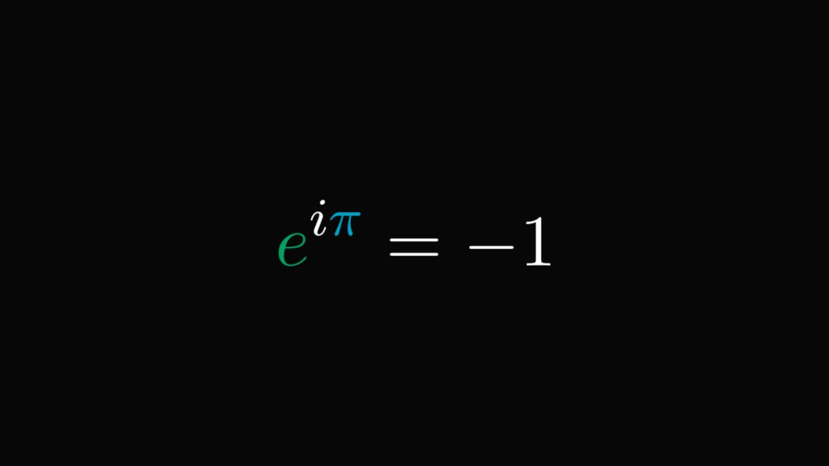 What you see below is one of the most beautiful formulas in mathematics.

A single equation, establishing a relation between 𝑒, π, the imaginary number, and 1. It is mind-blowing.

This is what's behind the sorcery: