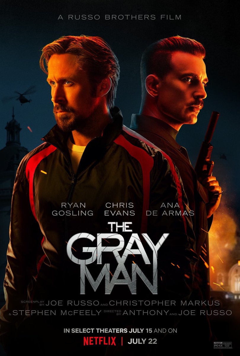 almowazy's tweet photo. فيلم #TheGrayMan  حقق 88 مليون مشاهدة في أول أسبوع من عرضه في منصة نيتفلكس، في حال استمر نجاح الفيلم قد يدخل قائمة أعلى 10 أفلام مشاهدة في تاريخ منصة #Netflix https://t.co/s3yJ0CBeih