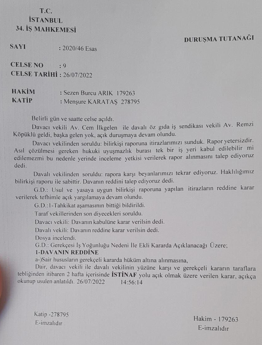 Of Çaysan’da Toplu İş Sözleşmesinin imzalanmasına artık çok yakınız 
Sendikamız, OF Çaysan Jacobs Careers “yetki tespit” davasında hukuki bir zafer elde etti. İstanbul 34. İş Mahkemesi yetkinin ÖZ GIDA İŞ sendikasında olduğuna hükmetti.
ozgidais.org.tr/haber/5057/of-…