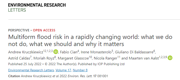 Multiform #floodevents must be appropriately defined to avoid #misrepresentation of #climaterisk, to prioritize action in areas with disproportionate #impact. 

New article on the topic, co-authored by our Director, @g_dibaldassarre:  iopscience.iop.org/article/10.108…
