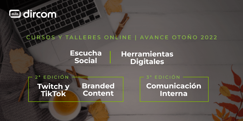 En #AulaDircom hemos activado ya la oferta de cursos y talleres online para este otoño 🍁🍂. #EscuchaSocial #ComunicaciónInterna #BrandedContent Twitch y TikTok, Herramientas digitales…
 
Infórmate aquí👇 y reserva tu plaza
lnkd.in/daCYUuqb