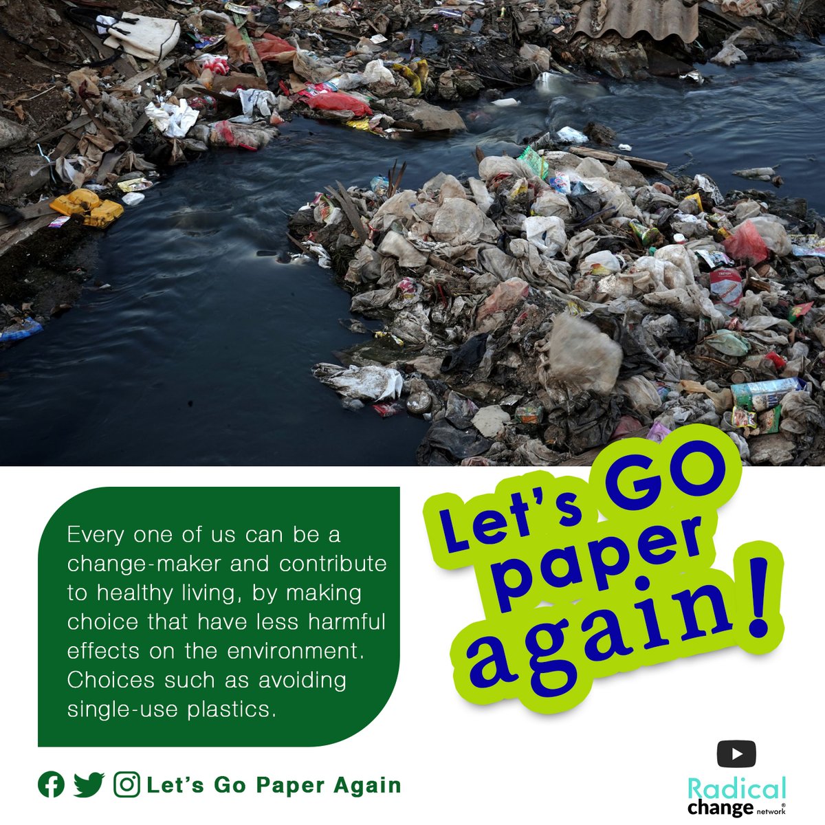 Every one of us can be a change-maker and contribute to healthy living, by making choices that have less harmful effects on the environment. Choices such as avoiding single-use plastics.#radicalchange #letsgopaperagaingh #accrafloods #endsingleuseplastic #savetheplanet