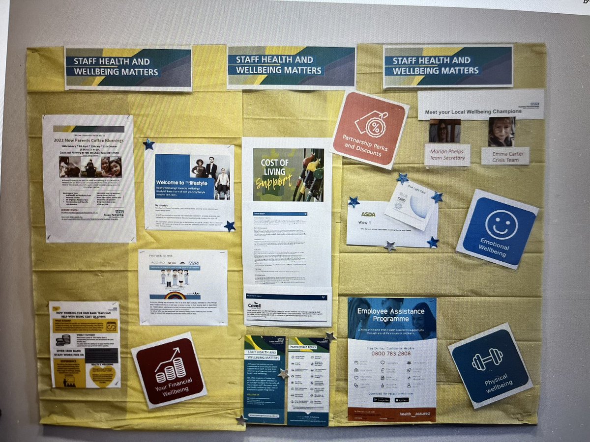 LGH_SPFT's tweet photo. Another amazing #wellbeing board in the staff room with the theme of Cost Of Living to try and offer support for those feeling the pinch. Thank you so much to Emma and Lucy for this month’s update! #wellbeingboard #costofliving #nhs #staffwellbeing #wellbeingchampions https://t.co/la56L9IeFX