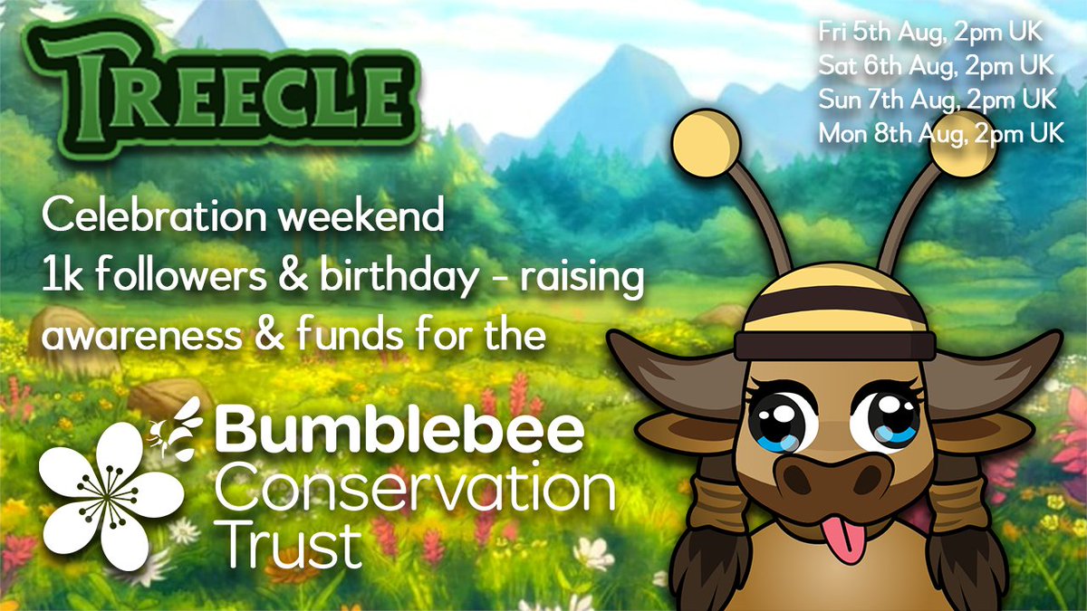 I wanted to set 1k Twitch followers as a trigger for my 1st charity stream & I'm bee-lighted to say we hit it! It'll be on my birthday weekend & for the BumblebeeConservationTrust - I'll be making a bee-friendly garden in @houseflippersim but what other bee games could I play? 🐝