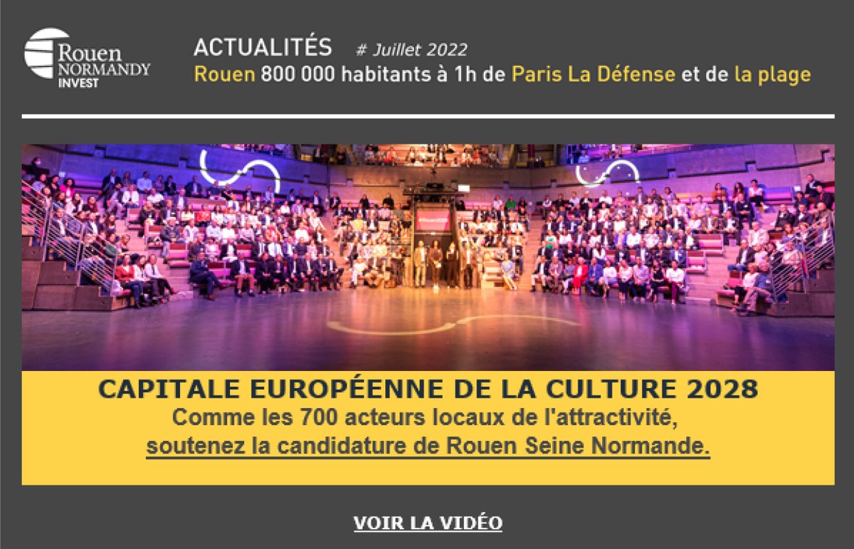 RouenNdyInvest's tweet photo. [ACTUALITÉS]
Ces dernières semaines, l'#attractivité de #Rouen est confirmée par plusieurs #implantations, mais pas que...  Jeter un👀aux #actualités économiques via notre #newsletter ➡️https://t.co/3LP082sHuQ
#Rouen2028 #relocalisations #campussanté https://t.co/4FB2pmz3vt